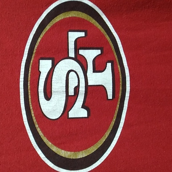 SALE! Reebok San Francisco 49ers Tee Wash Wear/Cracking Print (X-50 CRATE) - Picture 4 of 7